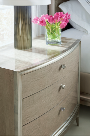 Silver Leaf 3-Drawer Nightstand | Caracole Rise And Shine | Oroa.com