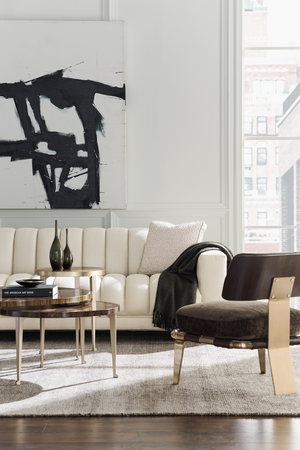   Gold Leaf Round Side Table | Oroa.com