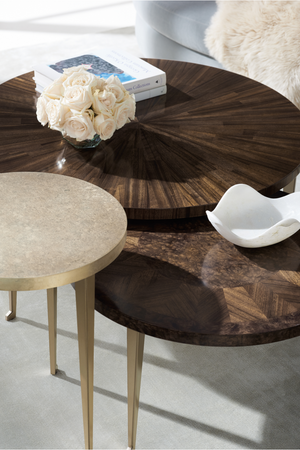   Gold Leaf Round Side Table | Oroa.com