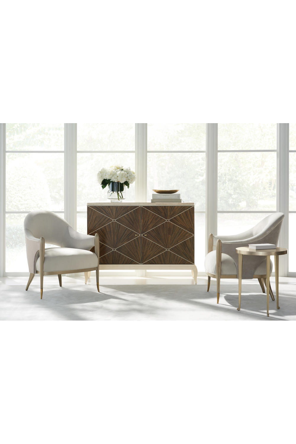   Gold Leaf Round Side Table | Oroa.com