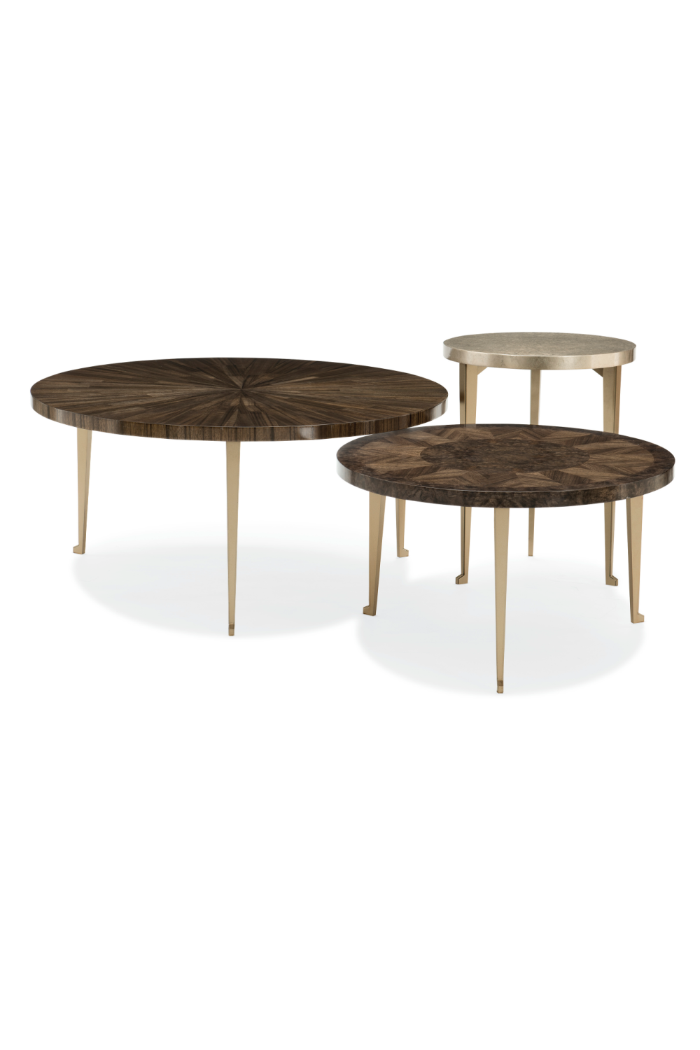 Gold Leaf Round Side Table | Caracole Honey Bunch | Oroa.com