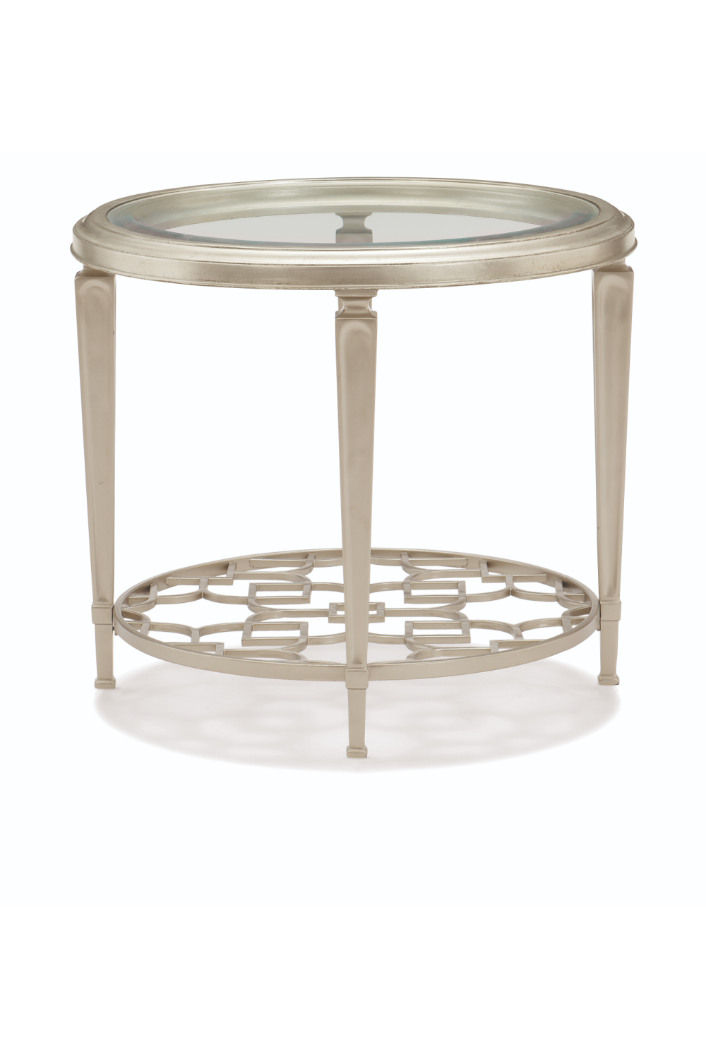 Round Taupe Side Table | Caracole Social Circle | Oroa.com