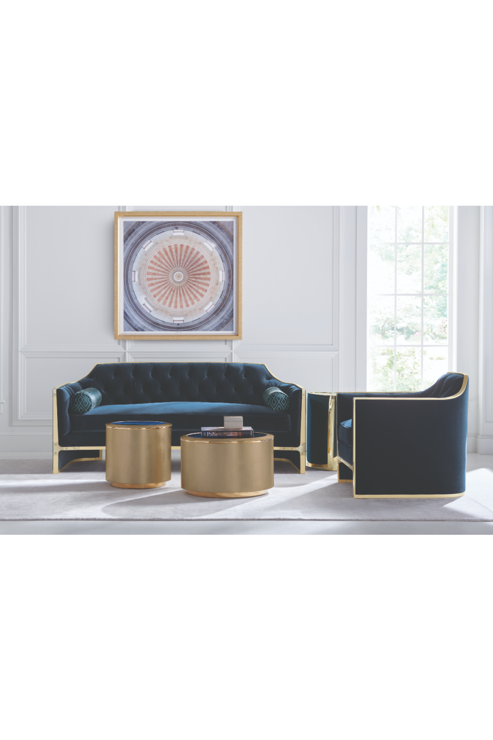 Cylindrical Gold Side Table | Caracole All Around | Oroa.com