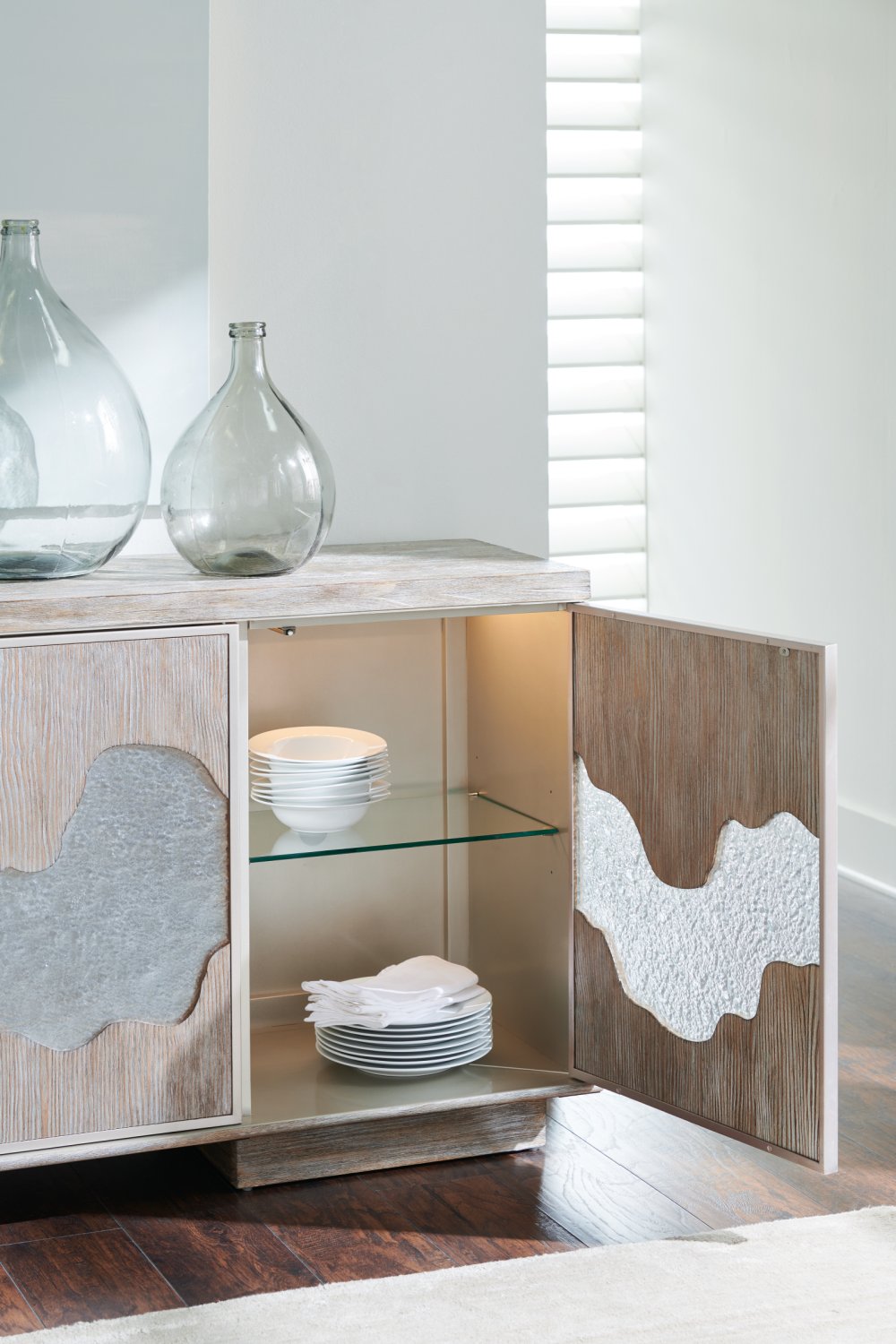 Cast Glass Accented Sideboard | Caracole Go With The Flow | Oroa.com