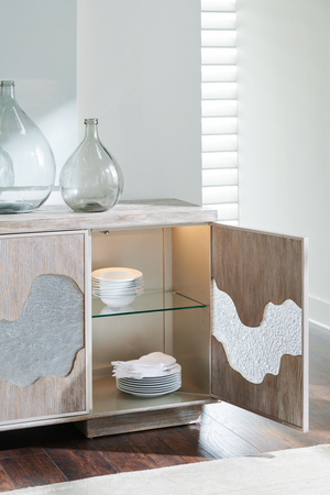 Cast Glass Accented Sideboard | Caracole Go With The Flow | Oroa.com