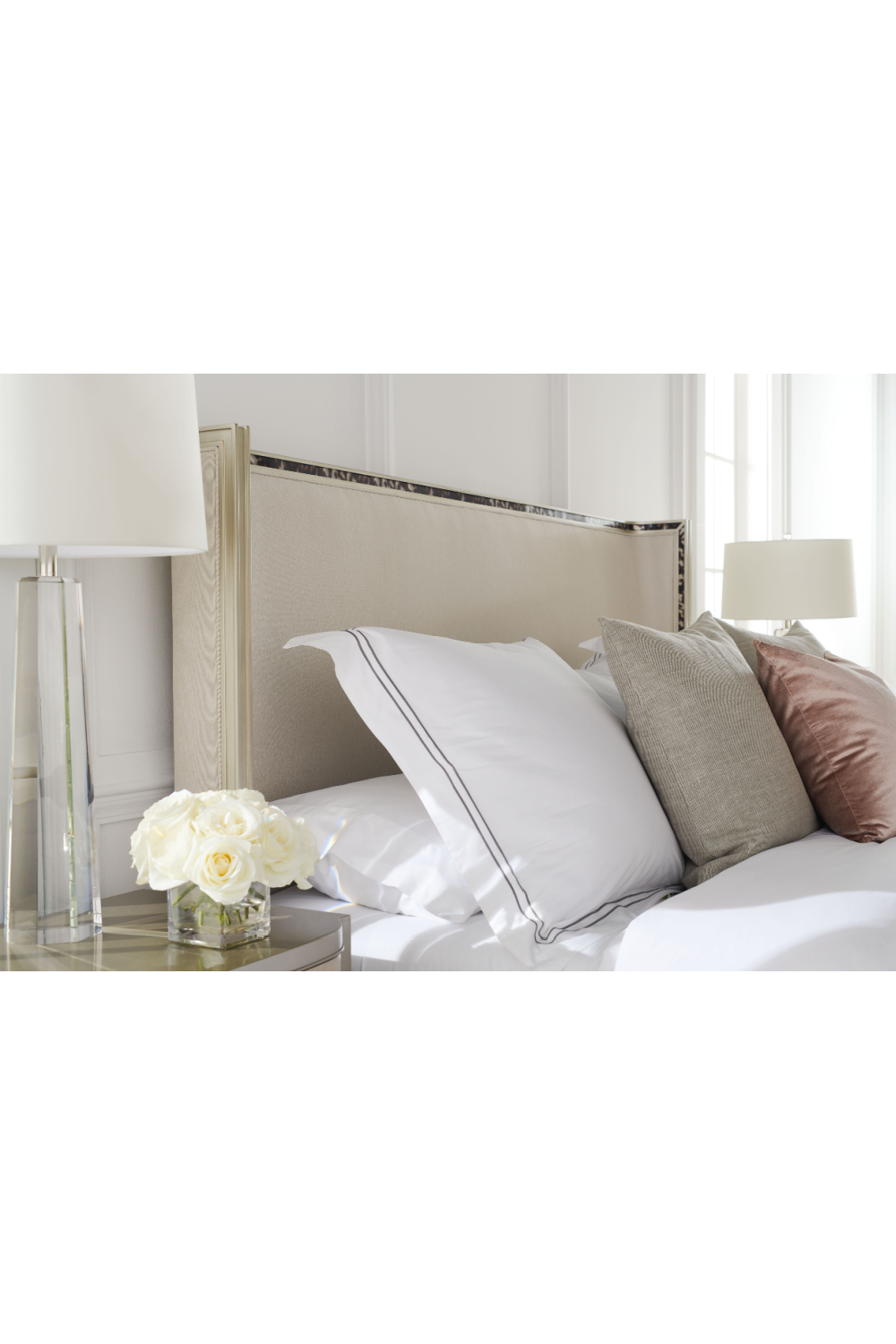 Modern Minimalist Cream Bed | Caracole Dream Big | Oroa.com