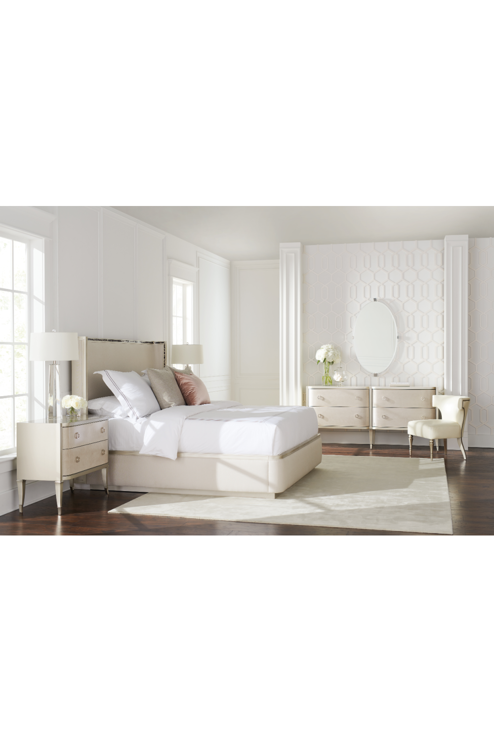 Modern Minimalist Cream Bed | Caracole Dream Big | Oroa.com