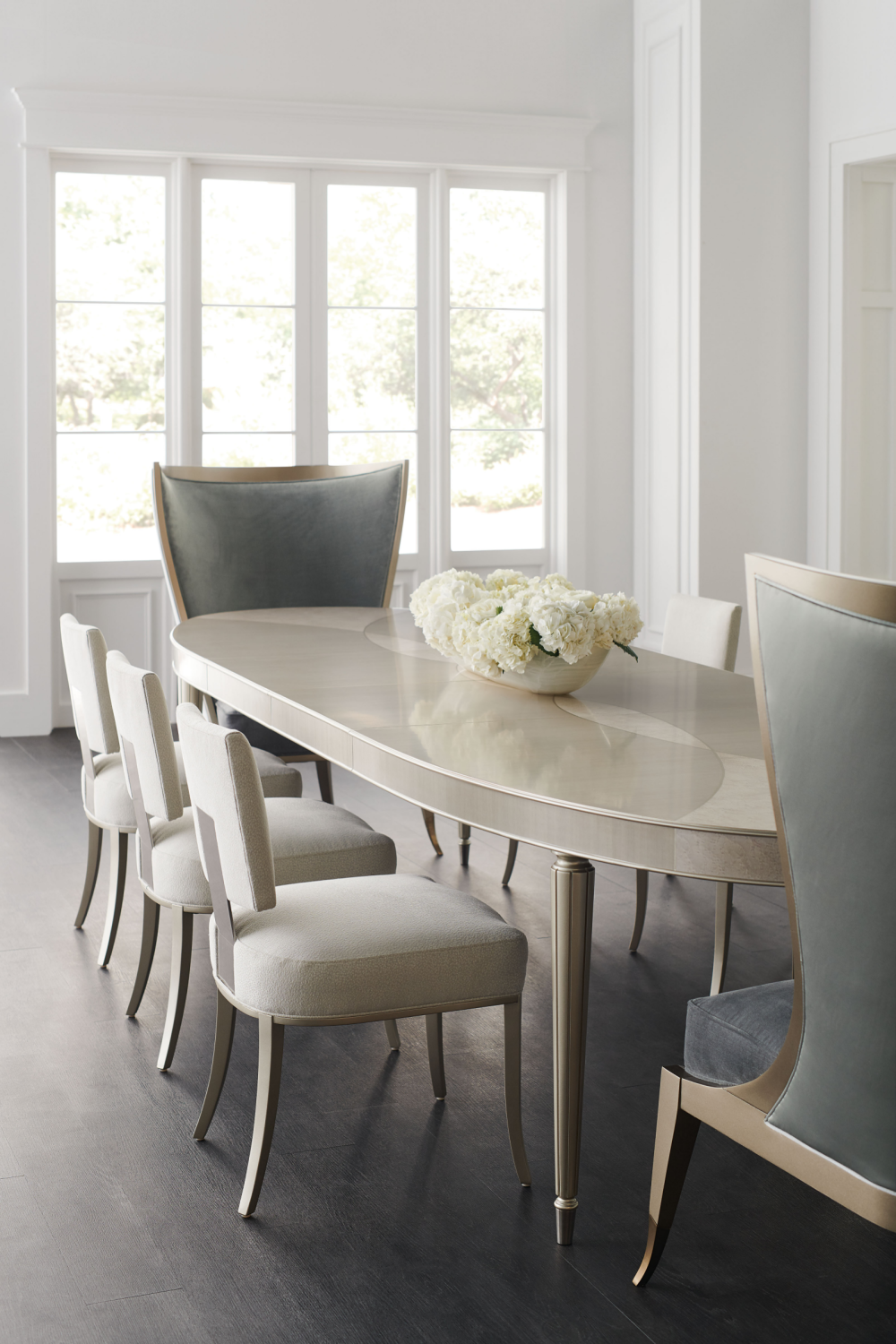 Oval Silver Dining Table | Caracole The Source | Oroa.com