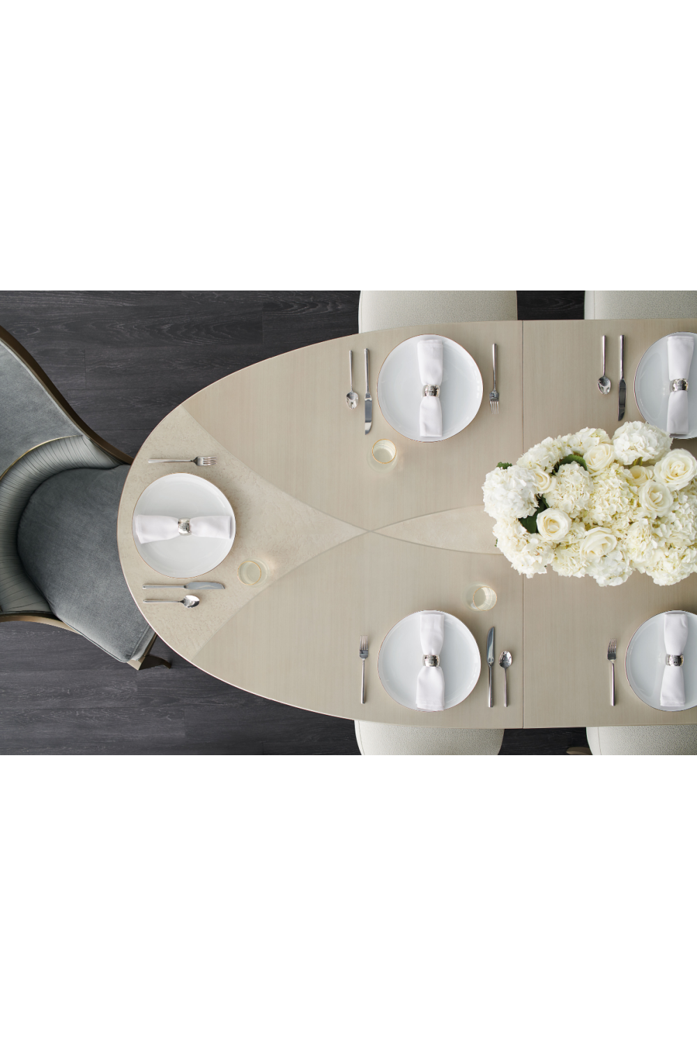 Oval Silver Dining Table | Caracole The Source | Oroa.com