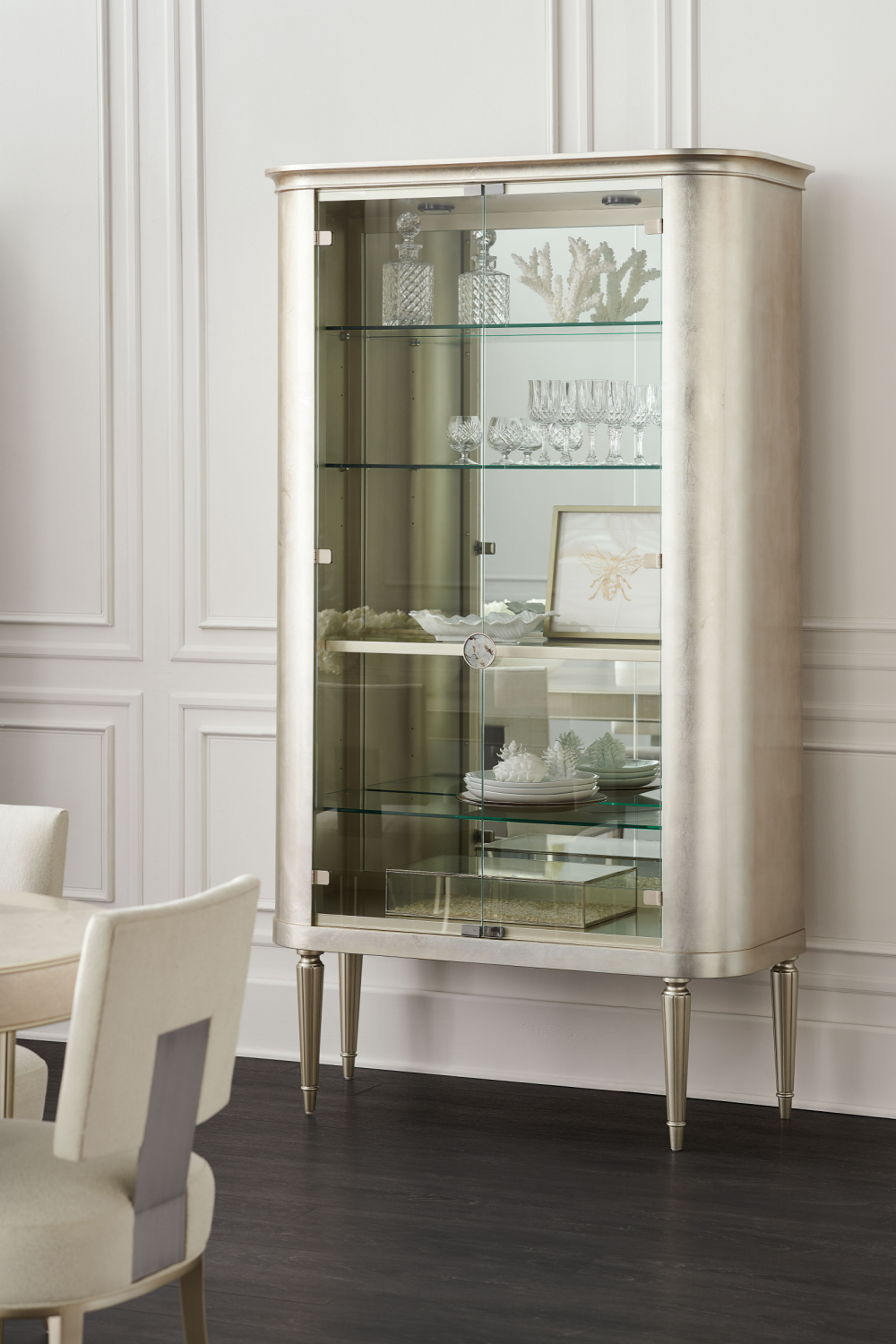 Silver Leaf Display Cabinet | Caracole Time To Reflect | Oroa.com