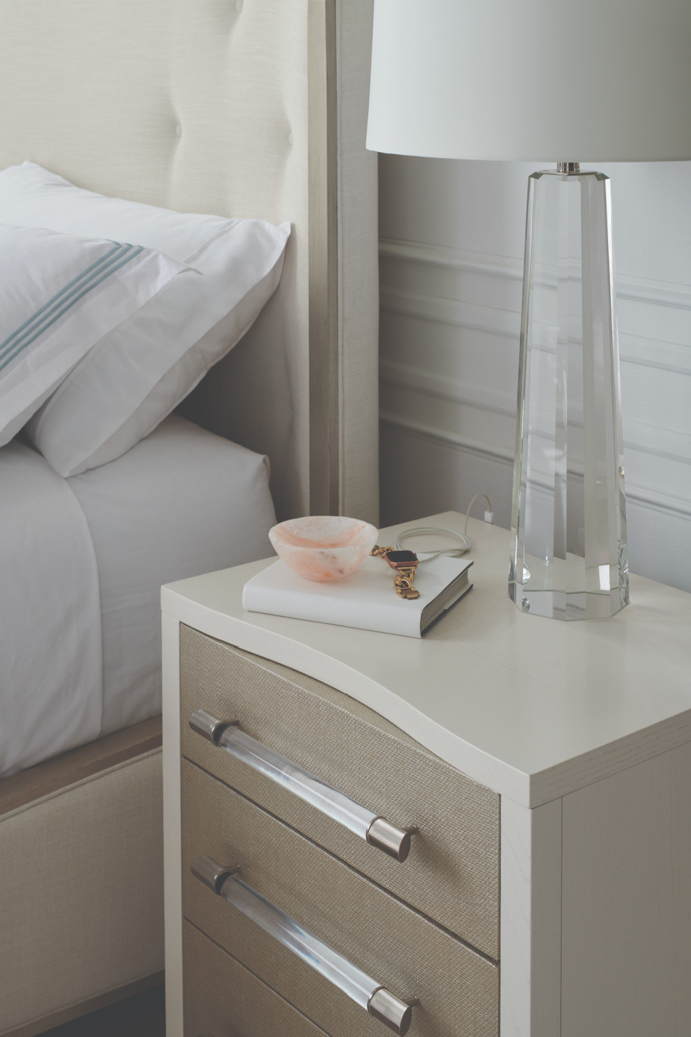 White Modern Nightstand | Caracole Clarity | Oroa.com