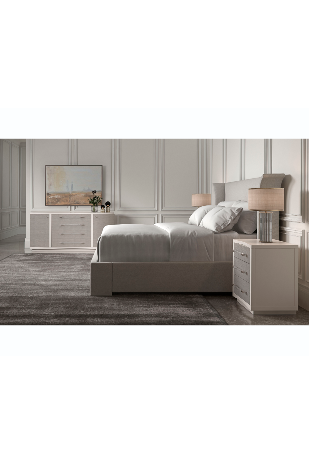 White Modern Nightstand | Caracole Clarity | Oroa.com