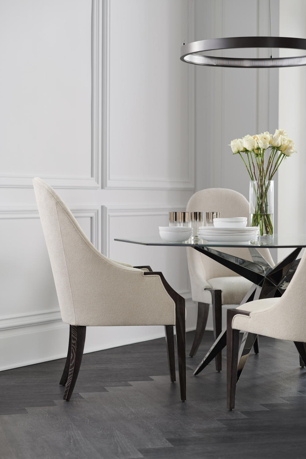 Cream Bouclé Side Chair | Caracole Time To Dine | Oroa.com