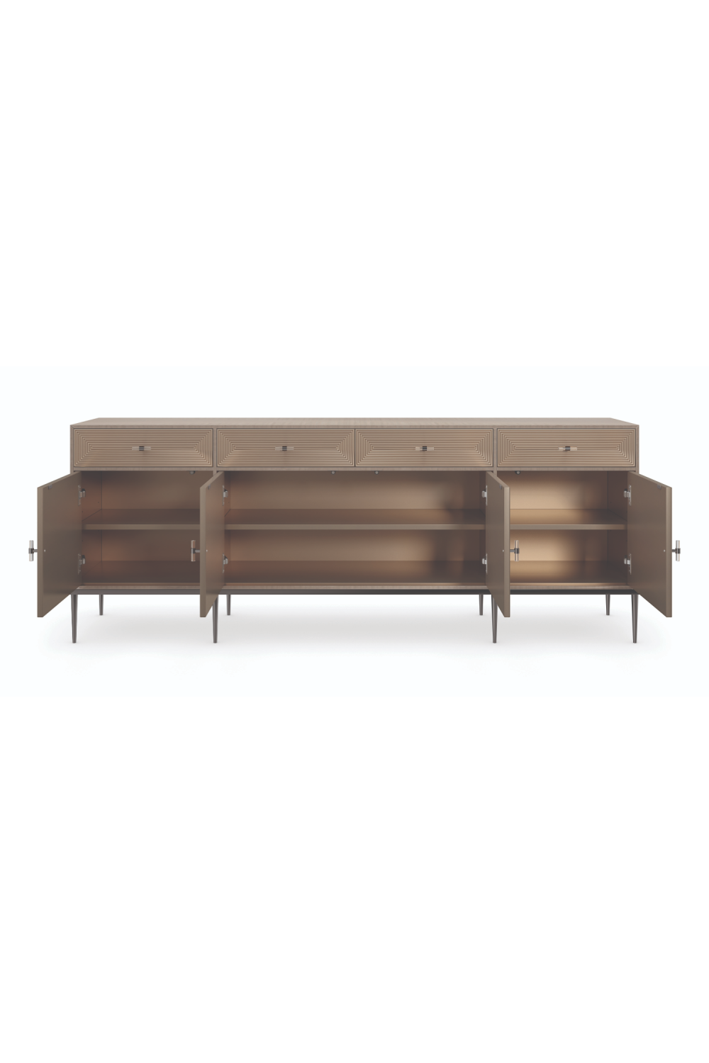 Geometrical Patterned Wooden Sideboard | Caracole Low Rise | Oroa.com