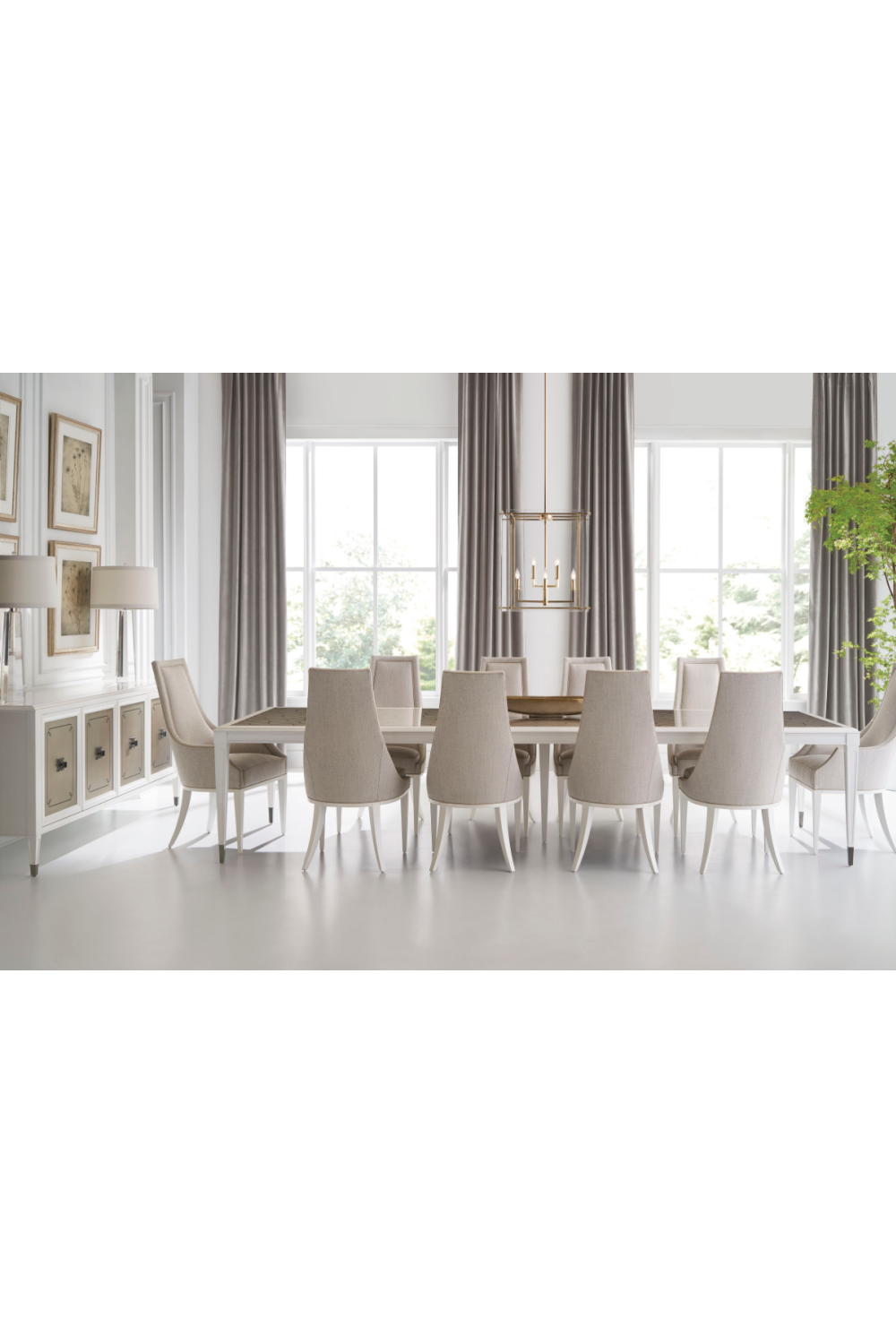 Tapered Back Beige Dining Chair | Caracole Tall Order | Oroa.com