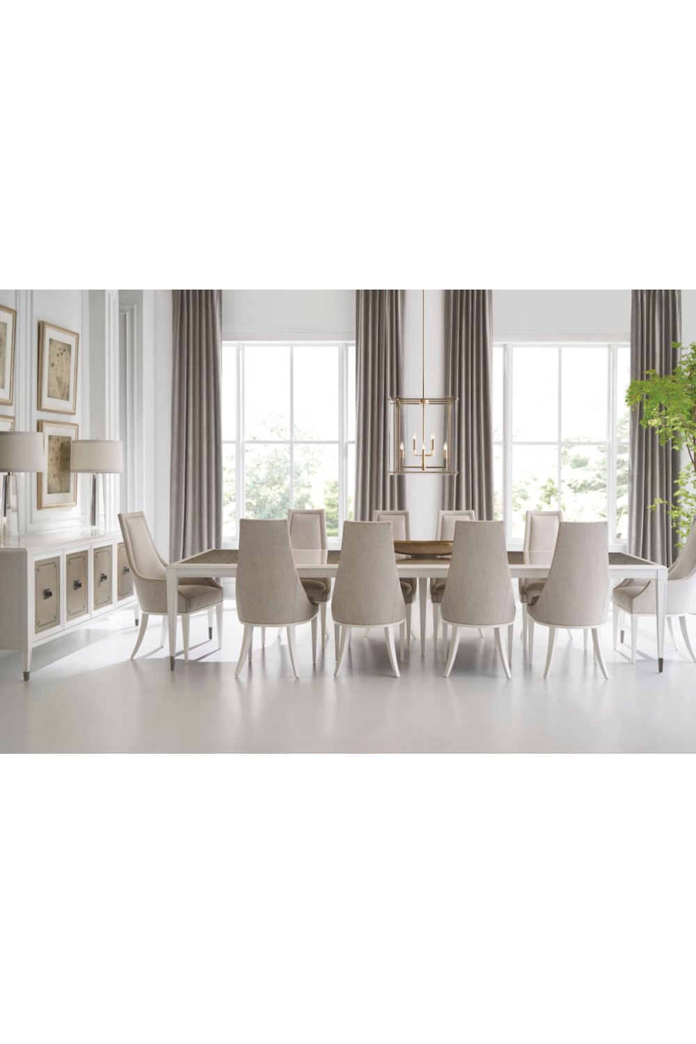  Tapered Back Beige Dining Chair | Oroa.com