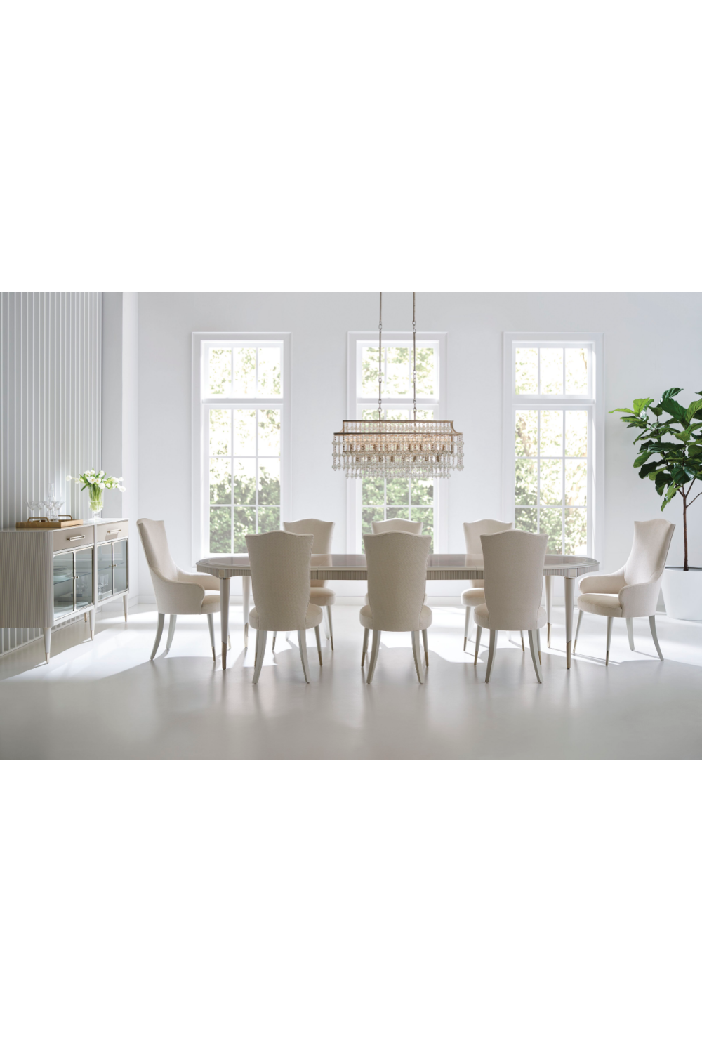 Camel-Back White Dining Chair | Caracole Cherub | Oroa.com