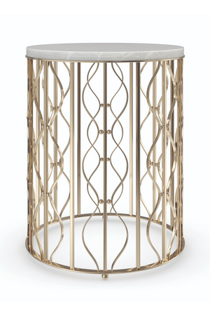 White Marble Side Table | Caracole Style Spotter | Oroa.com