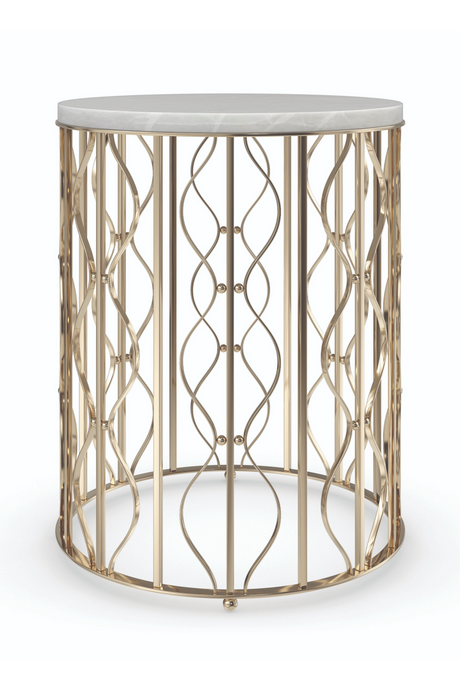 White Marble Side Table | Caracole Style Spotter | Oroa.com