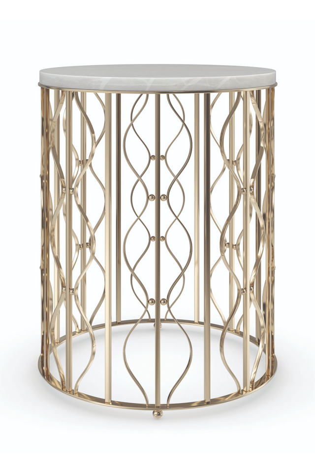 White Marble Side Table | Caracole Style Spotter | Oroa.com