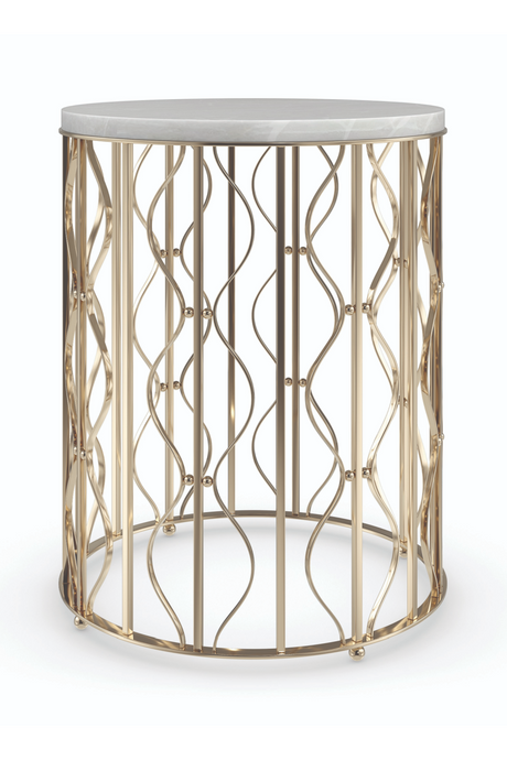 White Marble Side Table | Caracole Style Spotter | Oroa.com