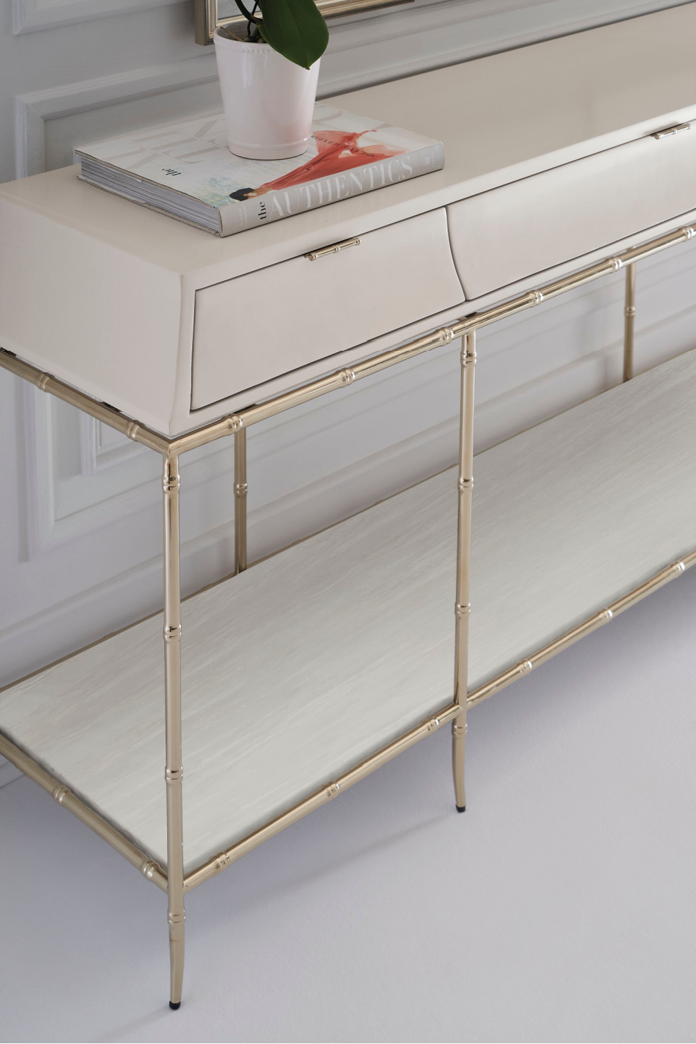 White Modern Console Table | Caracole Oolong | Oroa.com