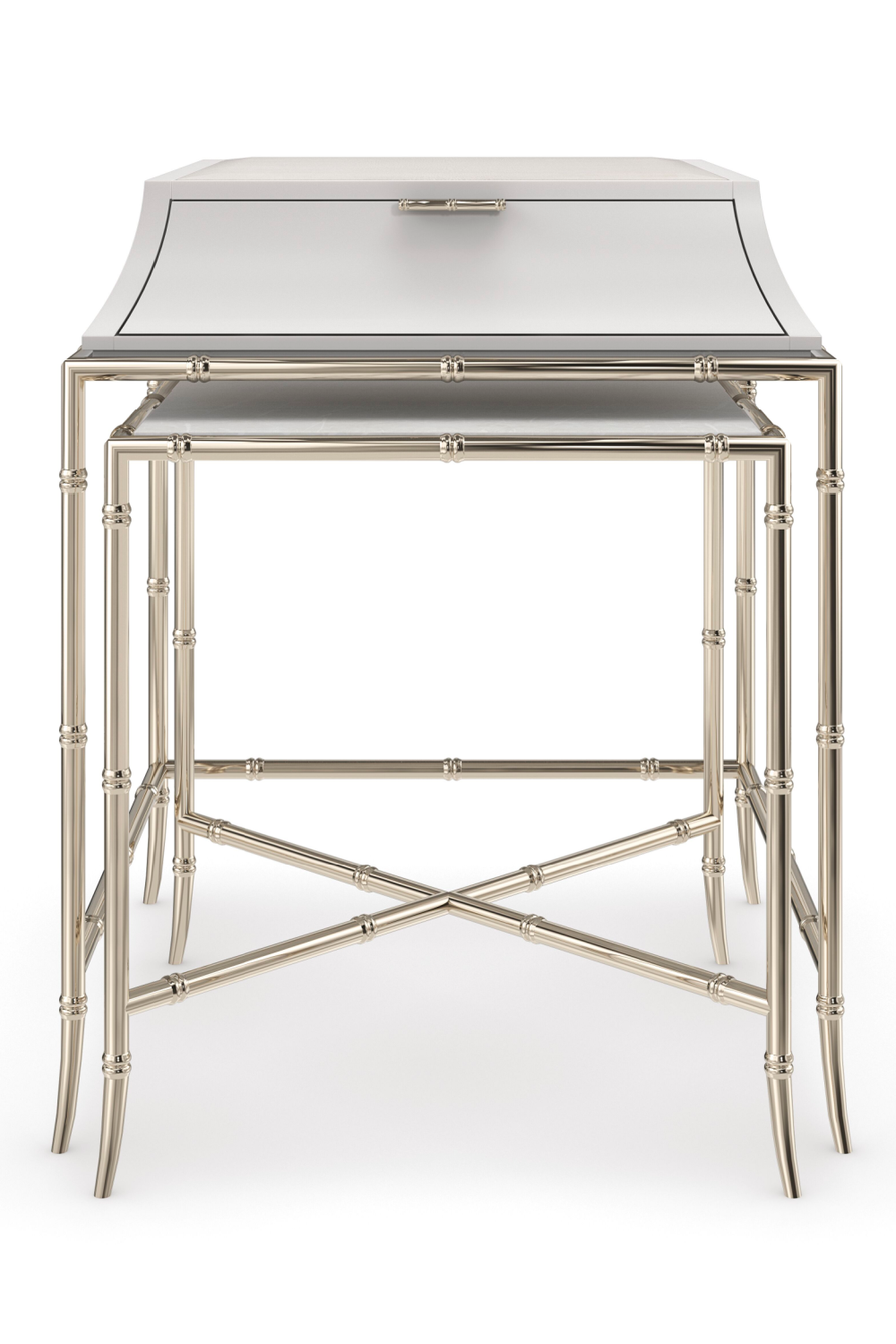 White Shagreen Nesting End Table | Caracole Ceylon | Oroa.com