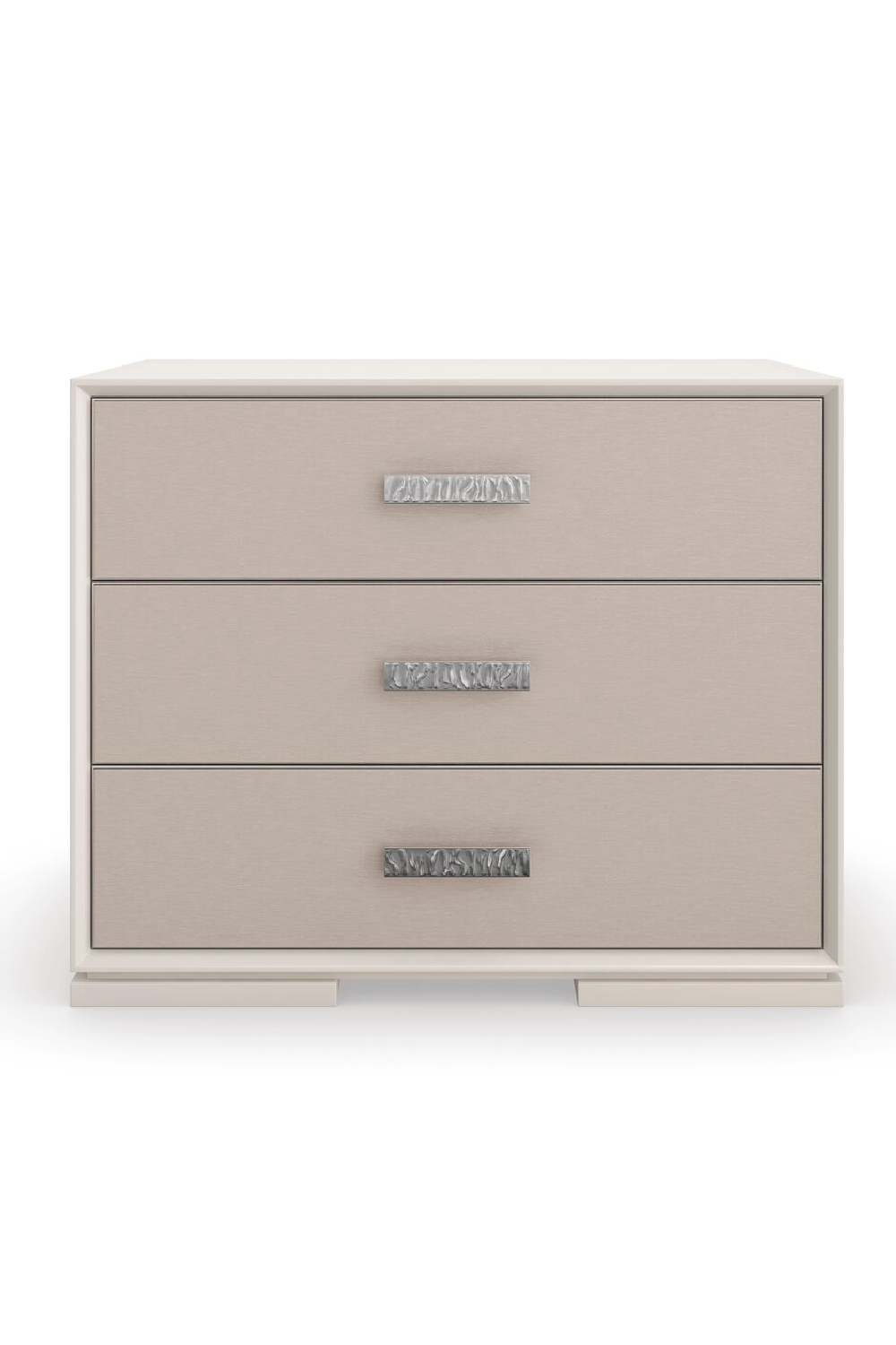 Vinyl 3-Drawer Nightstand | Caracole Silver Lining | Oroa.com