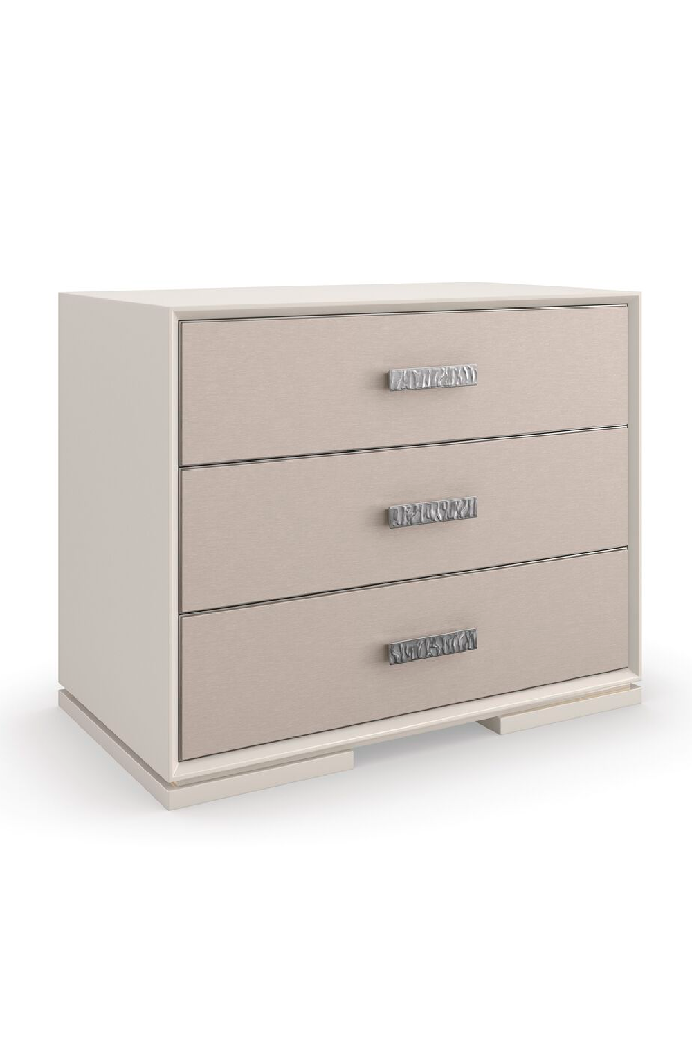 Vinyl 3-Drawer Nightstand | Caracole Silver Lining | Oroa.com