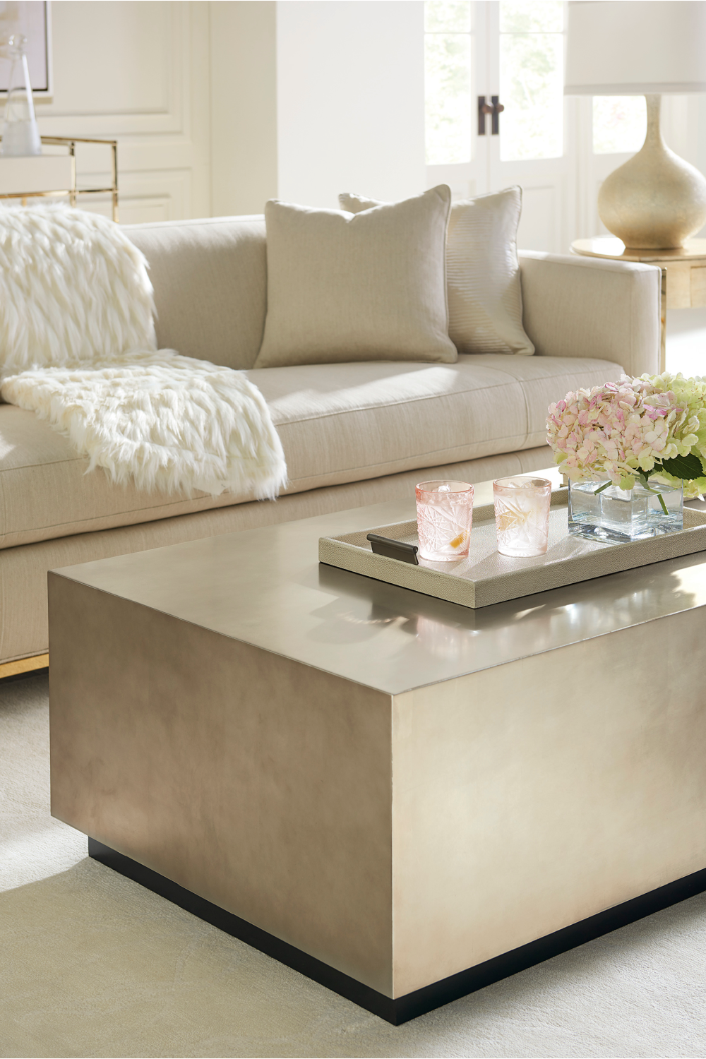 Rectangular Taupe Coffee Table | Caracole Cocktail Couture | Oroa.com