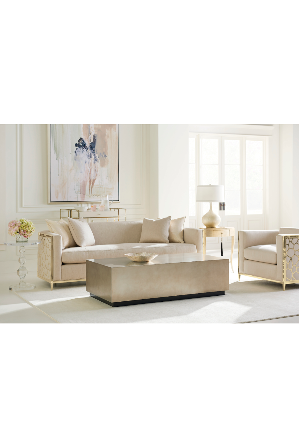 Rectangular Taupe Coffee Table | Caracole Cocktail Couture | Oroa.com