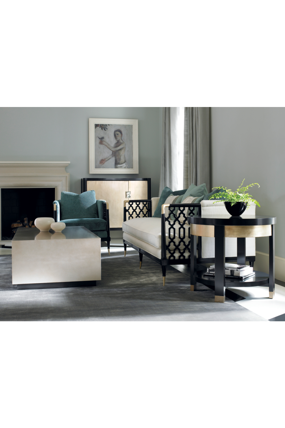 Rectangular Taupe Coffee Table | Caracole Cocktail Couture | Oroa.com