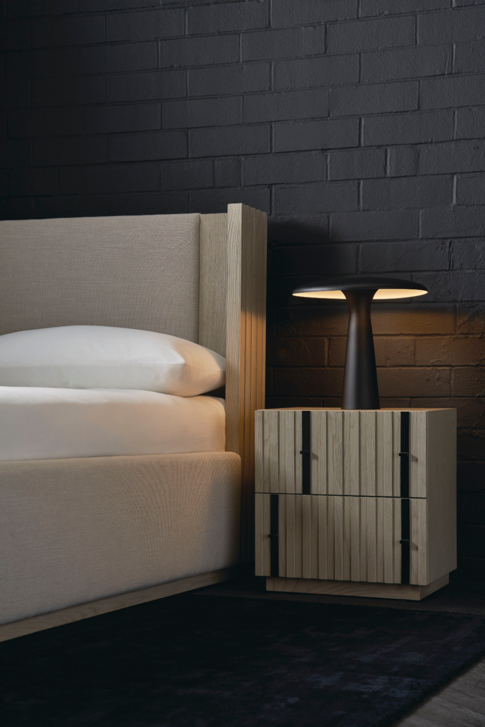 Taupe Linen Bed | Caracole Azure | Oroa.com