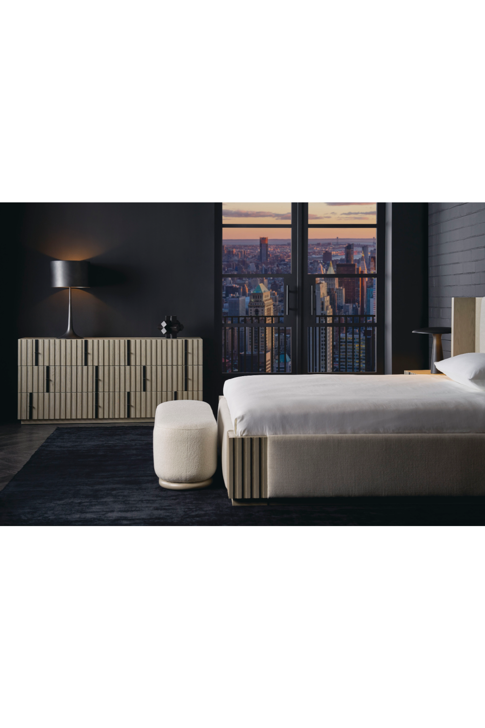 Taupe Linen Bed | Caracole Azure | Oroa.com