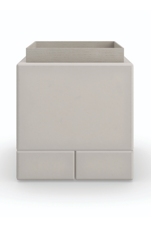 Taupe Leather Side Table | Caracole Bindi | Oroa.com