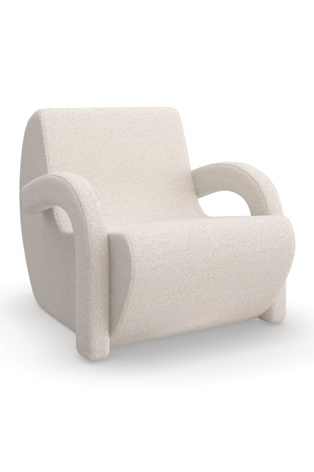 White Bouclé Accent Chair | Caracole Leo | Oroa.com