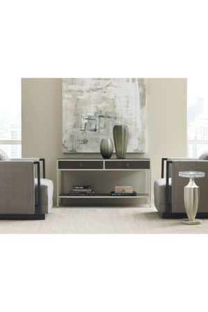 Taupe Fluted Accent Table | Caracole Just A Little Jazz | Oroa.com