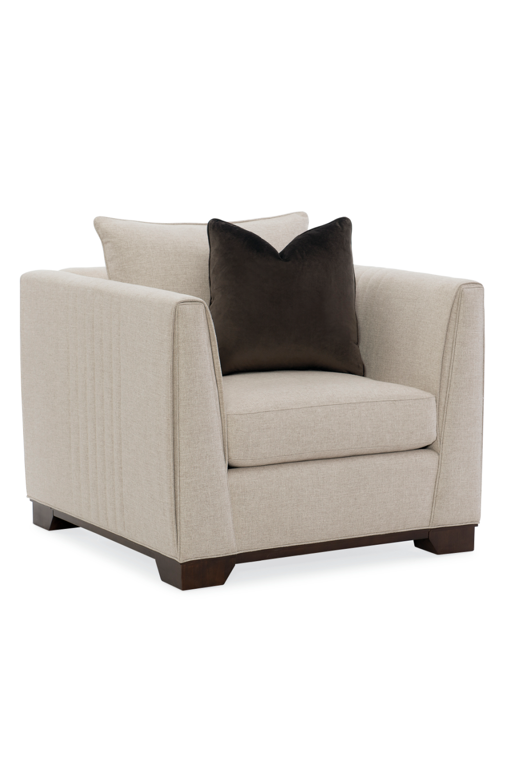 Taupe Linen Lounge Chair | Caracole Moderne | Oroa.com