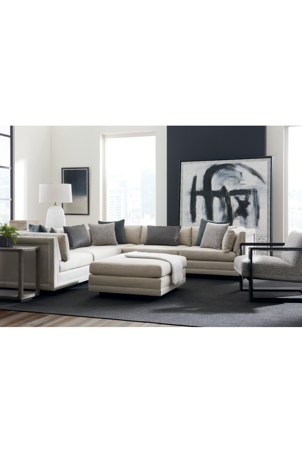 Modern Minimalist Ottoman | Caracole Fusion | Oroa.com