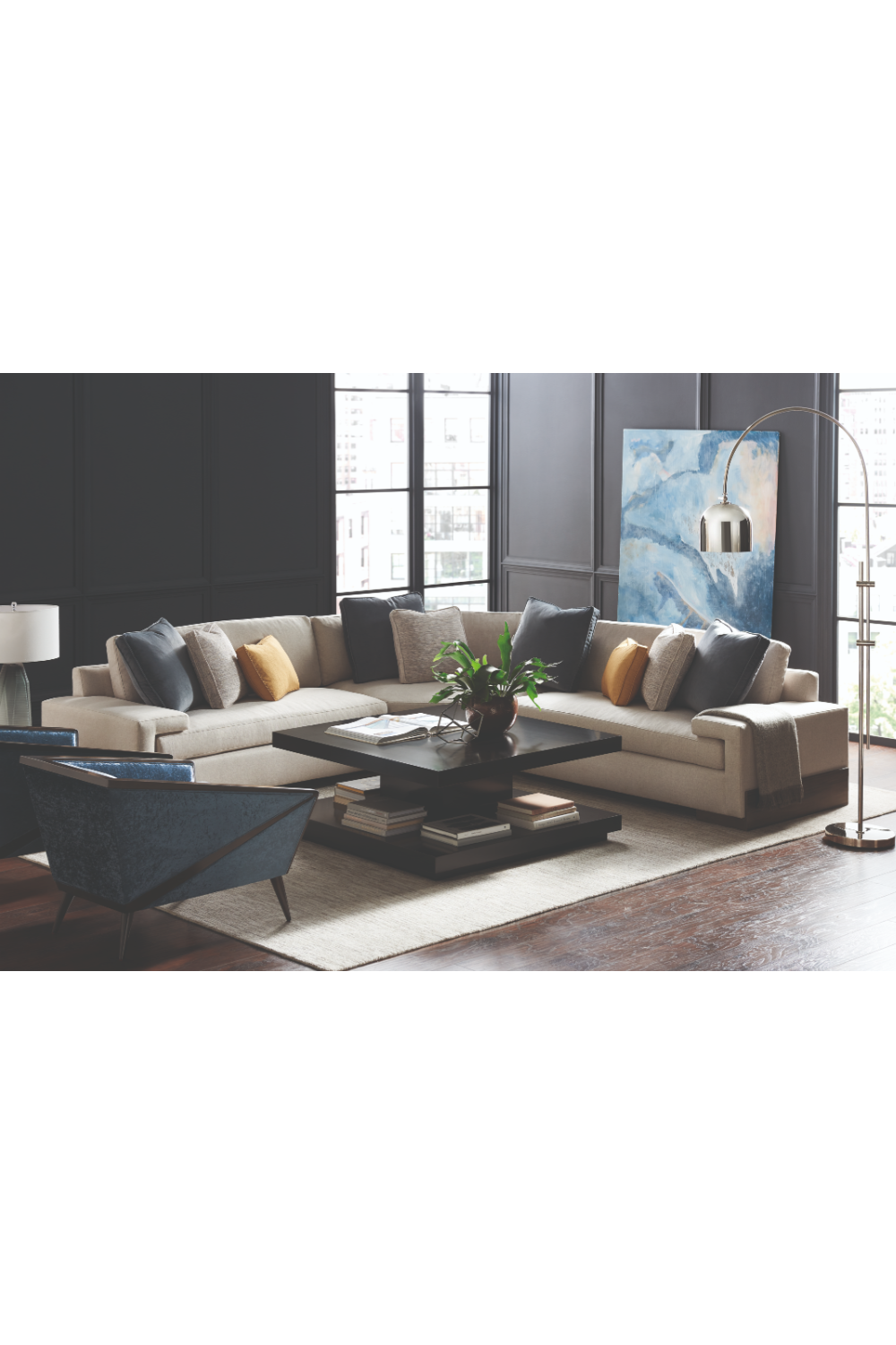 Neutral-Toned Sectional Sofa | Caracole I'm Shelf-Ish | oroa.com