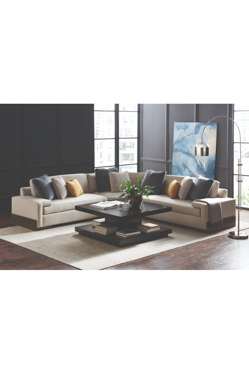 Neutral-Toned Sectional Sofa | Caracole I'm Shelf-Ish | oroa.com