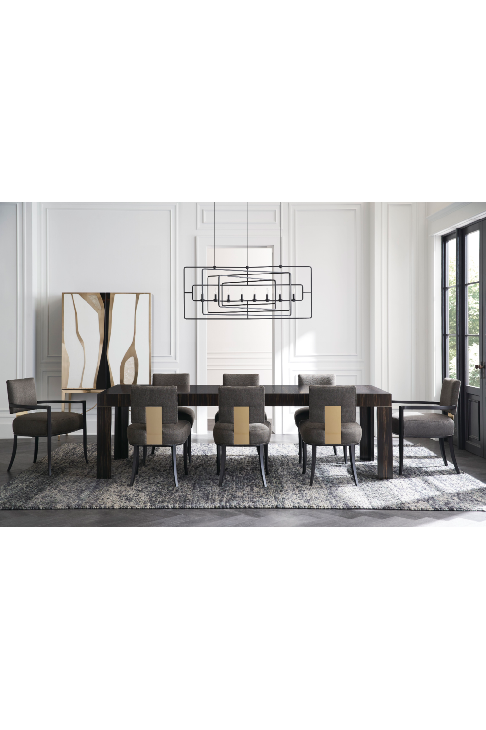 Striated Wood Extendable Dining Table | Caracole Edge | Oroa.com