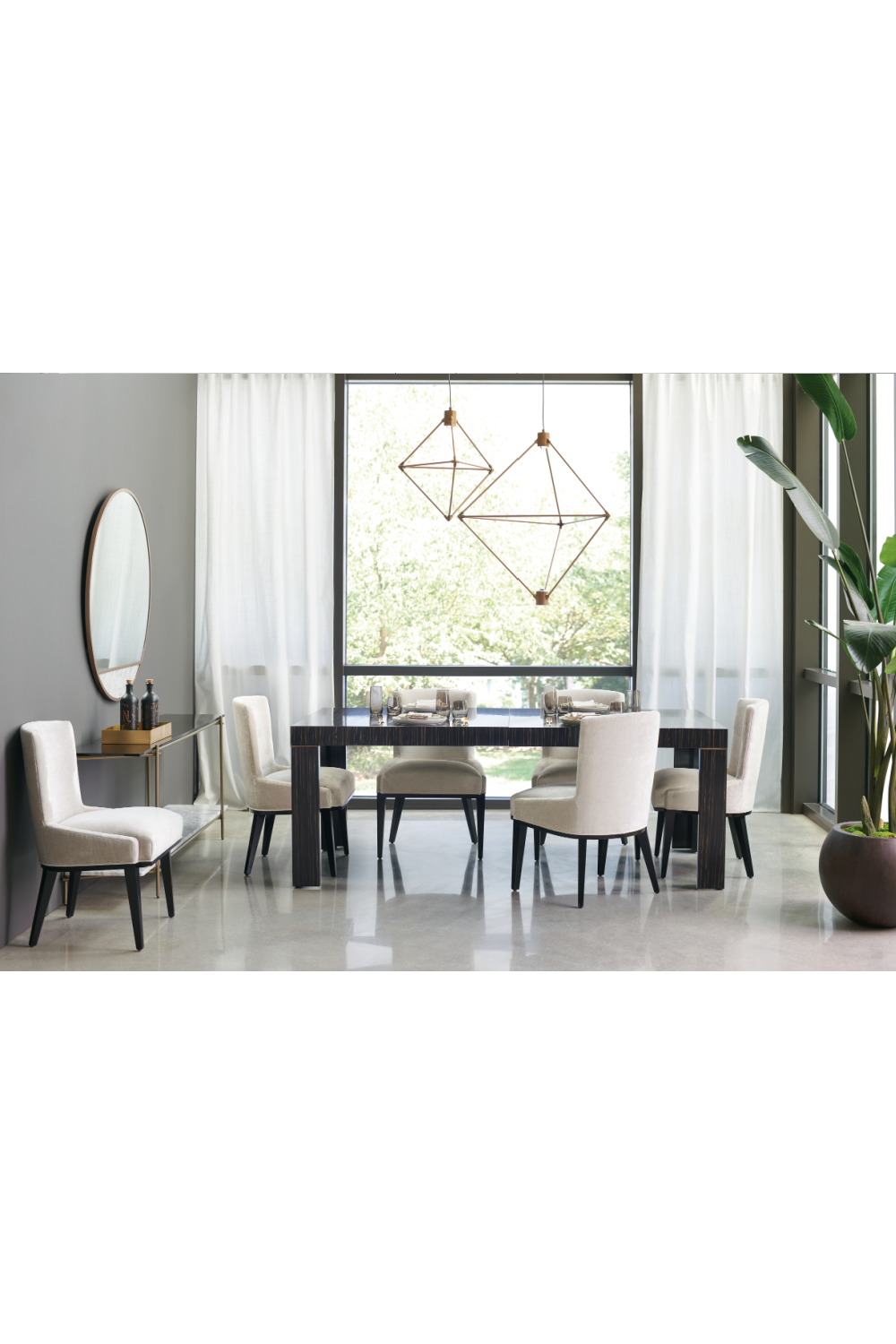 Striated Wood Extendable Dining Table | Caracole Edge | Oroa.com