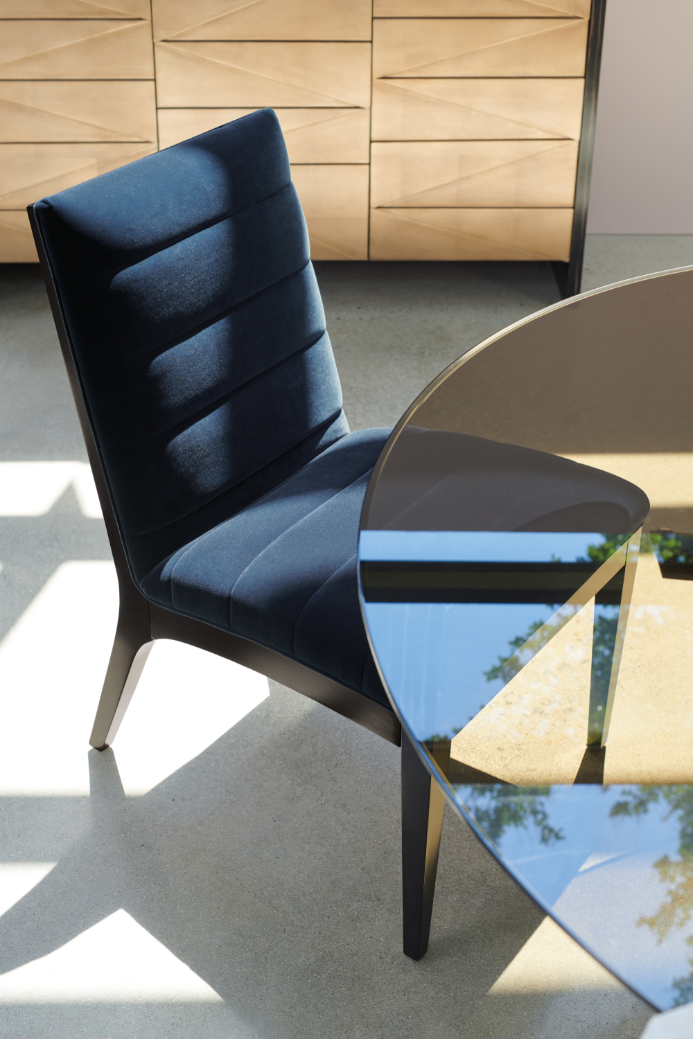 Blue Channeled Side Chair Set (2) | Caracole Edge | Oroa.com