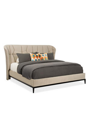 Beige Modern Upholstered California King Bed | Caracole Vector | Oroa.com