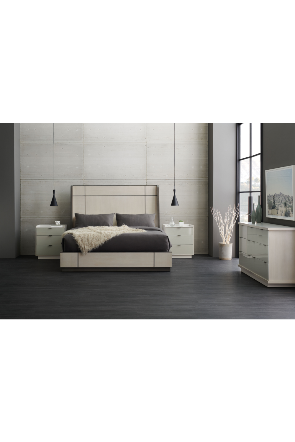 Ash Taupe Modern Nightstand | Caracole Expressions | Oroa.com