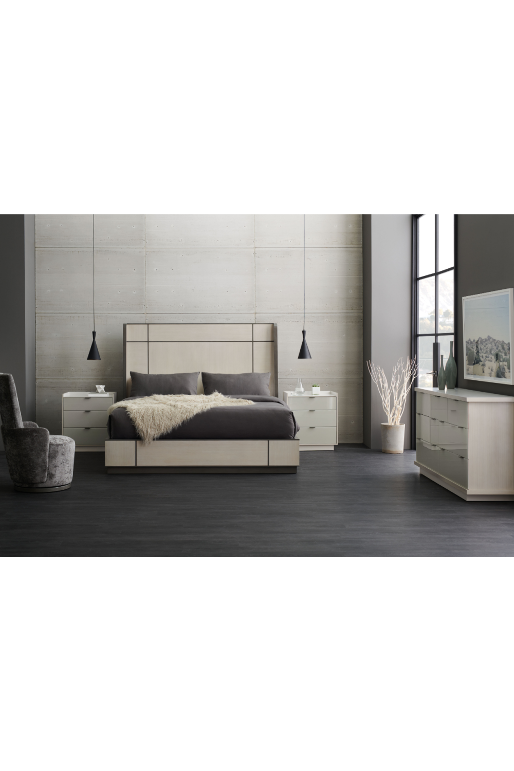 Ash Taupe Modern Nightstand | Caracole Expressions | Oroa.com