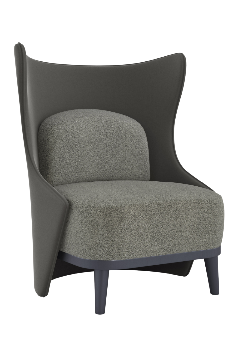 Gray Suede Wingback Chair | Caracole La Moda | Oroa.com