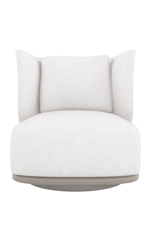   White Bouclé Swivel Chair | Oroa.com