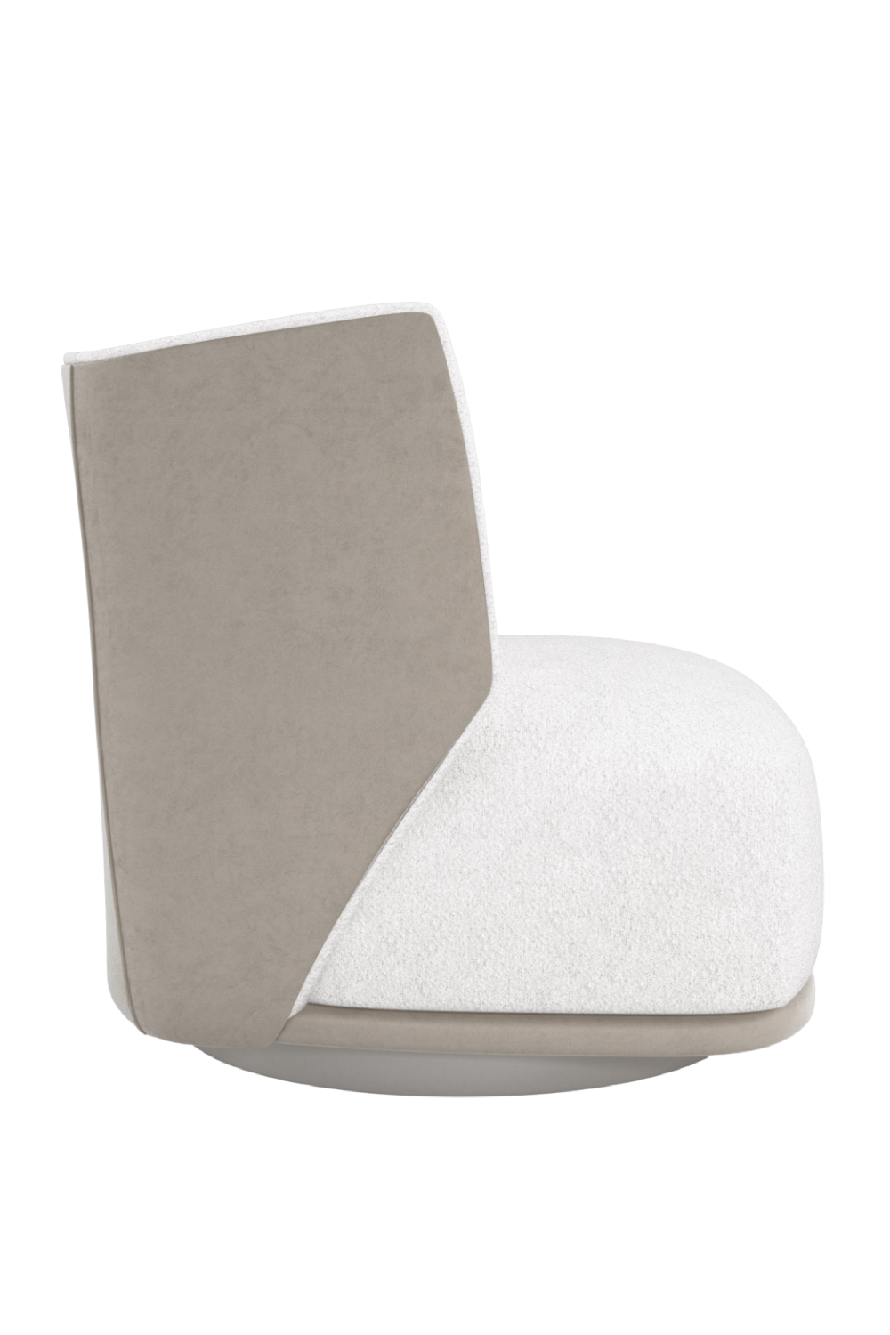 White Bouclé Swivel Chair | Caracole Seville | Oroa.com